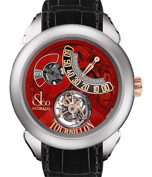 Review Jacob & Co Replica PALATIAL FLYING TOURBILLON RANGE JUMPING HOURS PT510.24.NS.PR.A watch - Click Image to Close